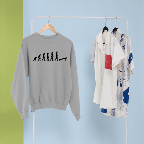 Pushup People Evolution Sweatshirt Fitness Workout Funny Slogan Birthday Gifts - Picture 4 of 22