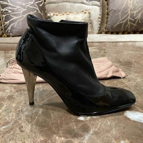Giuseppe Zanotti Black Patent Leather Ankle Boots With Silver Heels - Picture 11 of 16