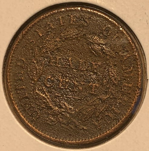 1834 halber Cent (G/Sehr guter Zustand Details) ~ klassischer Kopf ~ 1/2 Penny/Cent Kupfer USA Münze - Bild 6 von 6
