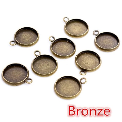 Runde Cabochons leerer Sockel Anhänger Kreis Tablett Lünetten Kamee Anhänger zum Selbermachen 8-25mm - Bild 5 von 30