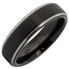 Tungsten Carbide 6mm or 8mm Wedding Bands Various Finish and Plated Edges