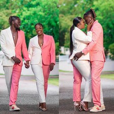 Men's Suits Slim Fit Peak Lapel Single Breasted Business Casual Wedding Party