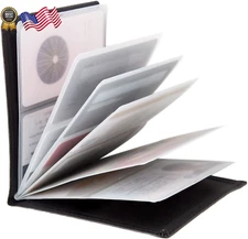 Blocking Wallet 6 Pages Leather Business Credit Card Holder Case/12 Credit Card