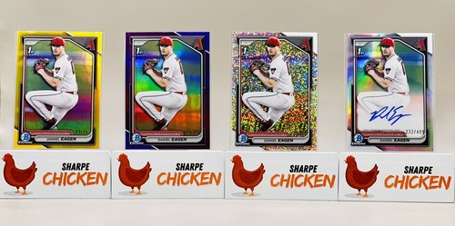2024 Bowman Draft Daniel Eagen (4) Refractors /75, /250, /200 & /499 Auto