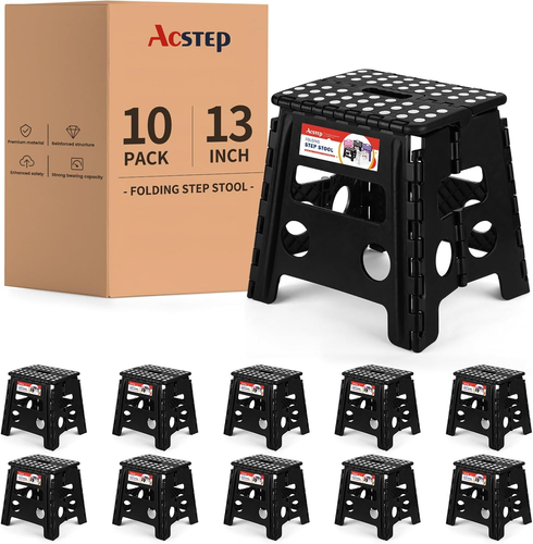 9 Inch Folding Step Stool 300 LB Capacity Plastic Foldable Step Stools for Kids - Picture 26 of 32