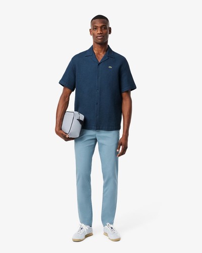 Pantalones chinos Lacoste ajustados de algodón elástico azul para hombre 50/32 HH3463 - Imagen 4 de 7