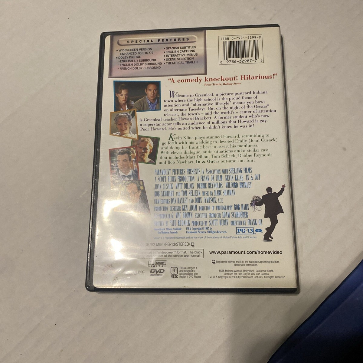 In & Out DVD, 1997, Kevin Kline Tom Sellect Matt Dillon Bob