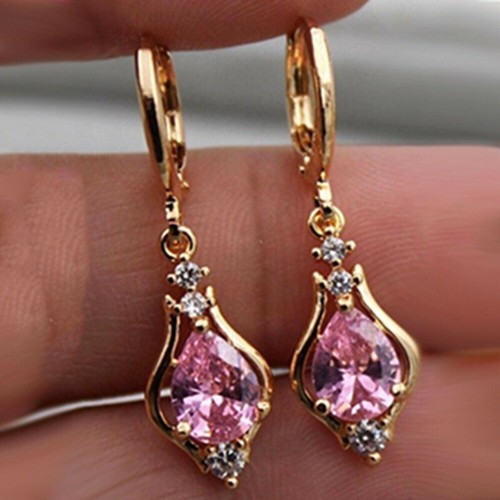 A Pair/set 6 Colors 18k Yellow Gold Plated Drop Earrings for Women CZ Earrings - Picture 15 of 17