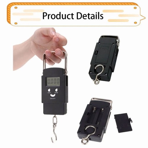 1-2 Portable FISH Scale Travel Luggage Electronic LCD Digital Hanging 110lb/50kg - Picture 11 of 24