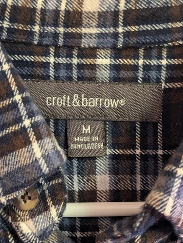 Croft & Barrow Mens Medium Plaid Long Sleeve ButtonDown Casual - Picture 3 of 5