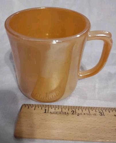 VTG Fire King Peach Luster Coffee Cup Made In USA VG Condition 
