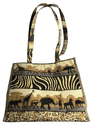 Bolso de Hombro Tapiz de Safari de Jade Bolso de Viaje Estampado de Animales 11 1/2" X 12" X 6" - Imagen 2 de 7