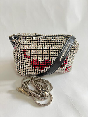 Alexander Wang Heiress Pouch in White/Red Love Crystal