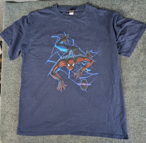T-Shirt Vintage Spider-Man 2002 Film Promo Sbiadita Made in USA - Uomo Taglia XL - Foto 2 di 15