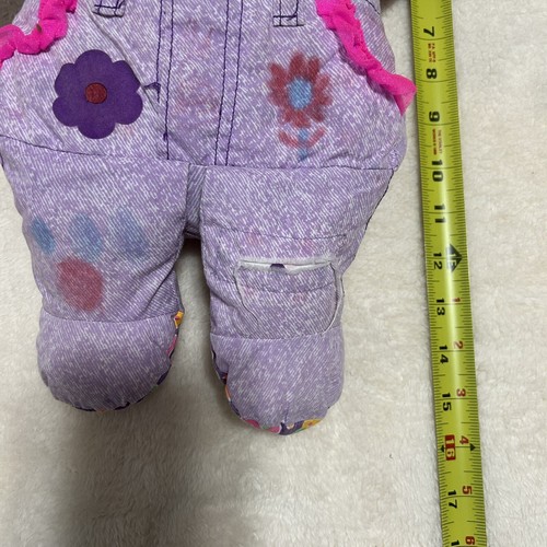 Vintage 1995 Tyco*16" Purple Doodle Bear w/Flower and Pink Trim Denim Jeans - Picture 7 of 8