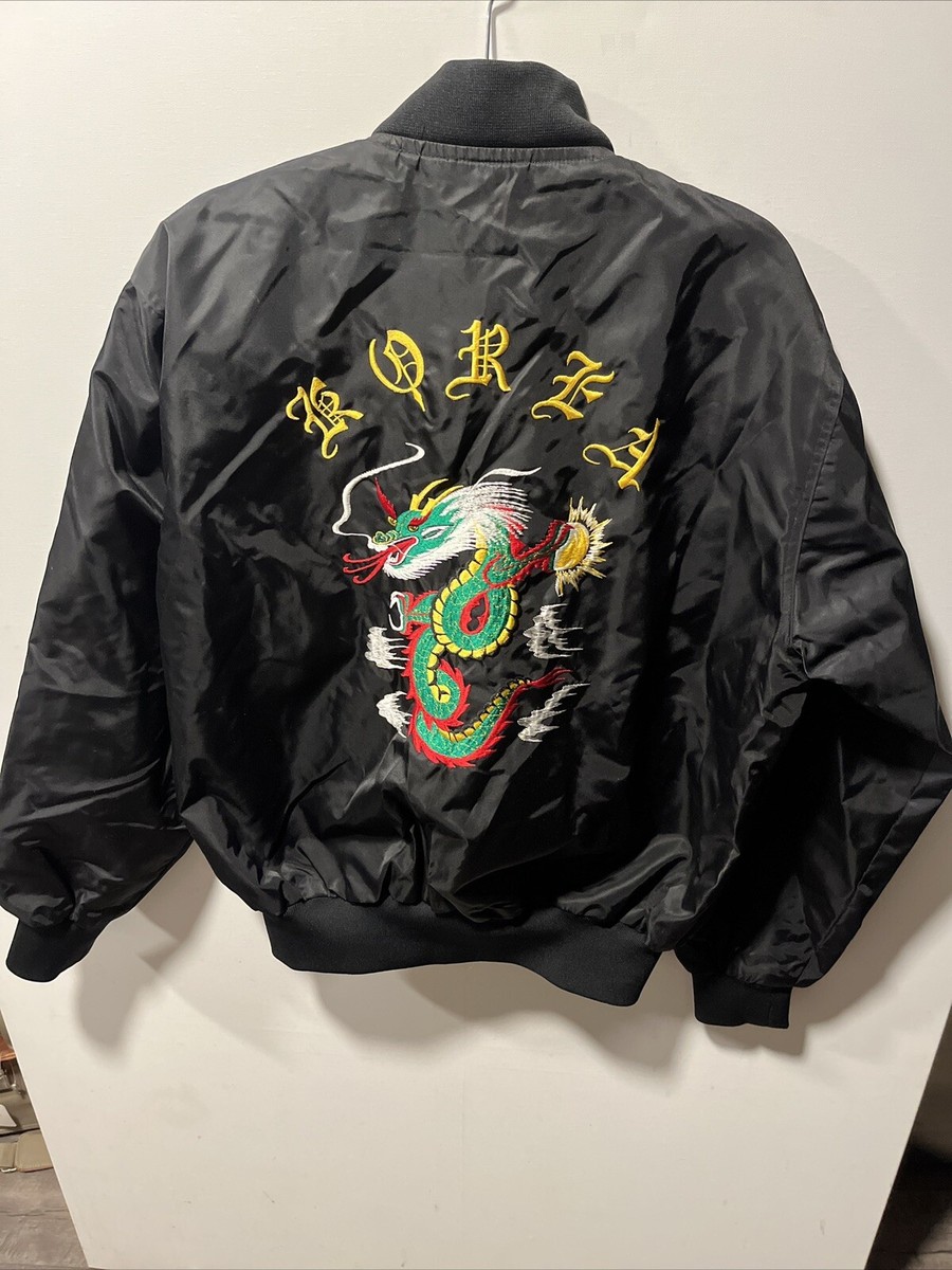 Vintage Korea Dragon Souvenir Sukajan Jacket Embroidered Satin