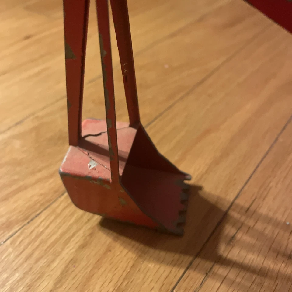 Antique Metal Hubley Toy Excavator Yellow & Red - Image 4 of 4