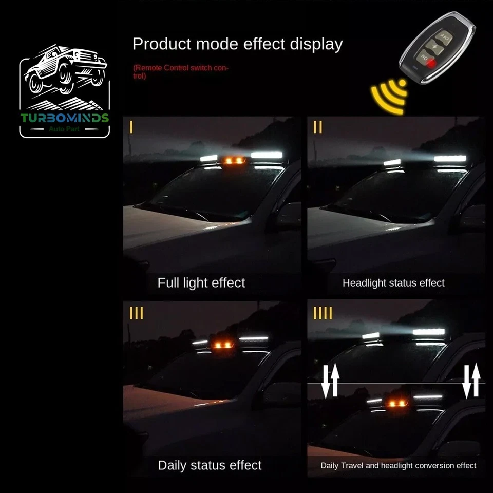 Roof Light Box Pod Bar LED Lamp Kit Matt Black Fits For Nissan Armada 2017-2023 - Imagem 4 de 4