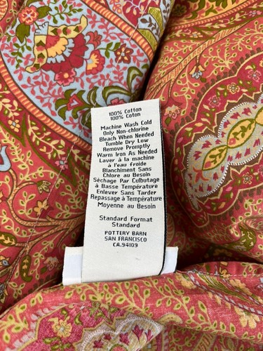 2 fundas de almohada Pottery Barn Etienne fundas Paisely Borgoña 100 % algodón estándar - Imagen 5 de 5