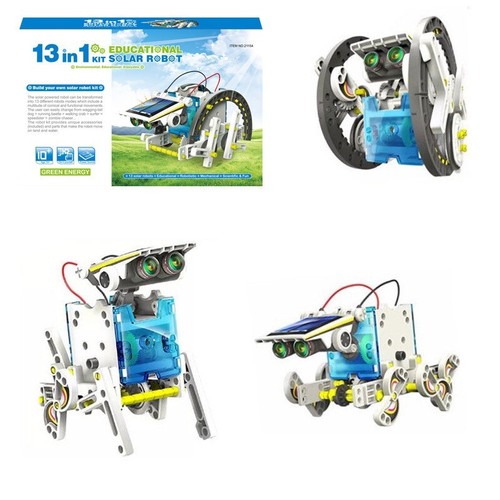 Stem 13 In 1 Education Solar Robot Toys 190 Pieces DIY Building Science-Grey - Picture 2 of 13