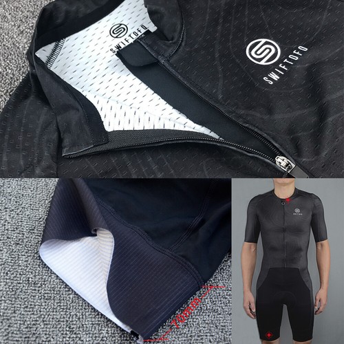 Mens Pro Grade Cycling Bodysuit Short Sleeve Jersey Skinsuit Shorts Triathlon - Picture 4 of 19
