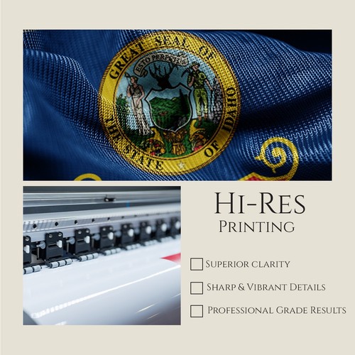 Promo Patriot's Idaho ID State Flag Single Ply Reverse Printed 200D Nylon - Picture 23 of 65