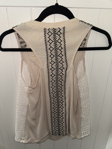 Women’s MISS ME Sleeveless Tank Top With Embroidery and Lattice Sides - Small - Picture 3 of 3
