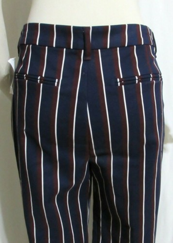 New Women's Ladies OLD NAVY Navy Blue Striped Ankle Length Pants Leg Pants 8 - Picture 4 of 4