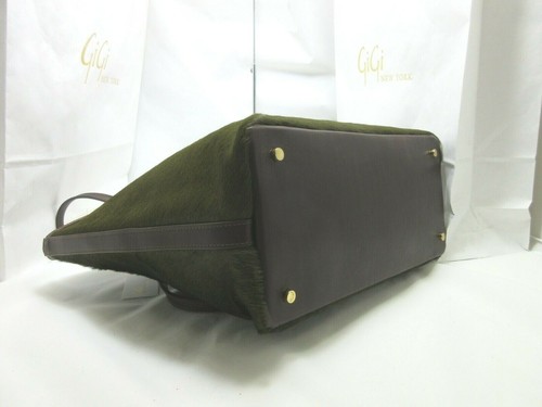 GiGi New York Tommie Tasche NEU groß Haircalf Leather Dark Olive 595 $ - Bild 5 von 7