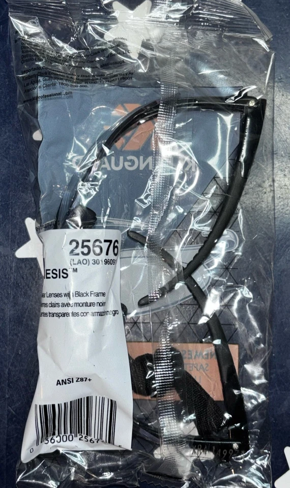 12 KleenGuard Nemesis Safety Glasses Clear Lenses Black Frame with Lanyard 25676 - Image 4 of 4