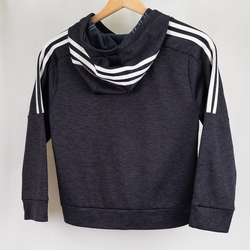 Adidas Youth Hoodie Sweatshirt • charcoal • S / 8 (GREAT CONDITION) - Picture 2 of 10