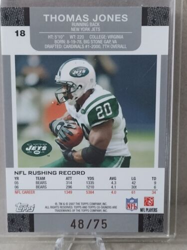 2007 Topps Cofirmantes - Caras Cambiantes Verdes Hyper Silver #18 Thomas Jones,... - Imagen 2 de 2