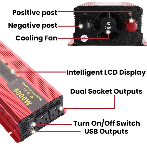 5000W 3000W 1500W 12V A 110V Convertidor Con 1 USB Para Coche Inversor Corriente - Picture 38 of 165