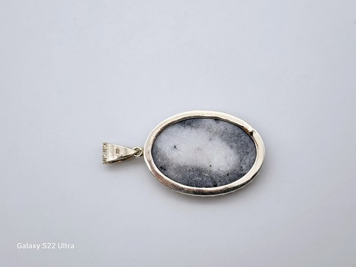 NUOVO PENDENTE GIOIELLO DENDRITE OPALE PIETRA NATURALE ARGENTO STERLING MASSICCIO 925!! - Foto 2 di 4