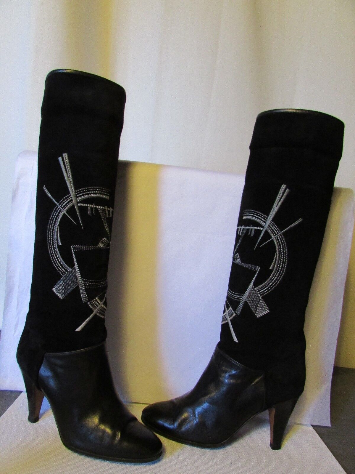 Stiefel Stiefel Stiefel vintage polini wildleder und blackes leder größe 36,5 75837e Stiefel Stiefel Stiefel vintage polini wildleder und blackes leder größe 36,5 75837e