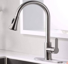 AF Single Handle Pull Down Sprayer Kitchen Faucet with 2 Modes in Brushed Nickel