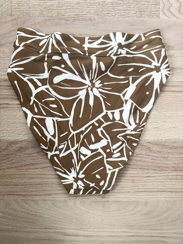 Madewell XXS High-Waisted Bikini Bottoms - Brown Floral Print - Picture 3 of 8