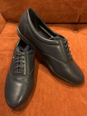 Easy Spirit Motion Anti Gravity Leather Oxford Shoes Women's Size DB Blue 