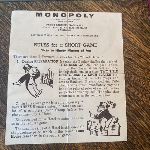 Vintage 1964 Monopoly Board Game Red Box Parker Brother - Picture 11 of 18