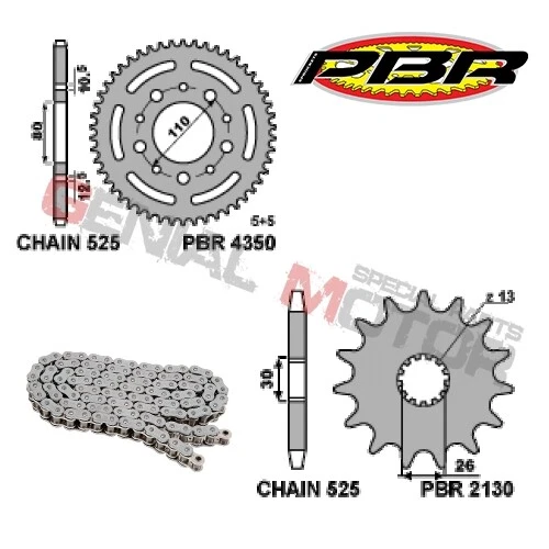 Kit de cadena y piñones EK2202G 18/42/525 PBR TRIUMPH AMERICA 2013 > 2016 Foto 2 de 2