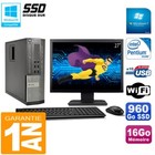 PC DELL 990 SFF Intel G840 RAM 16Go Scheibe 960Go SSD Gravierer Wifi W7 Sieb 27