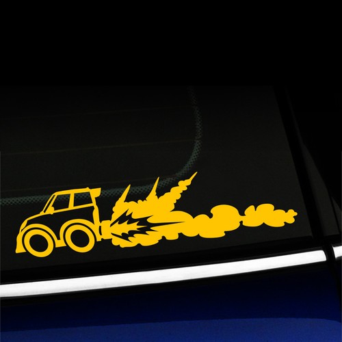Rocket Car - Cute Funny Racecar Sticker Decal - You choose the color - Picture 8 of 26