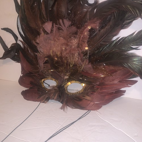 Feather Masquerade Halloween Mardi Gras  Mask Whimsigoth Fairy core - Imagen 2 de 6