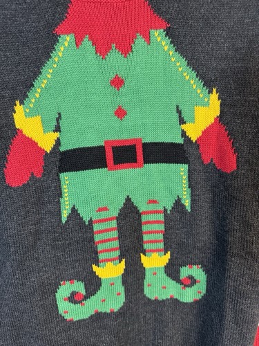 Ugly Christmas Sweater Elf Men's Small Long Sleeve Holiday Pullover New - Picture 2 of 5