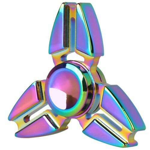 Aceite arco iris resbaladizo de metal tri calmante pequeño hilandero de mano TDAH juguetes de ansiedad EDC 🙂 - Imagen 2 de 12