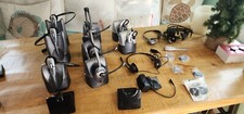 Lot Of 8 Complete Plantronics Wireless Headsets  2 Base Stations  Lots More