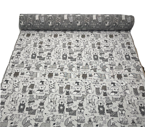RICHLOOM FORTRESS PUPS DOMINO DOGS TAPESTRY WOVEN FURNITURE FABRIC BY YARD 54"W - Picture 2 of 7