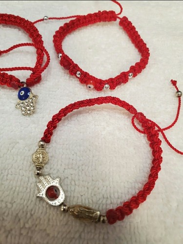 Three Handmade Red Bracelet Adjustable / Free Shipping. - Picture 4 of 4