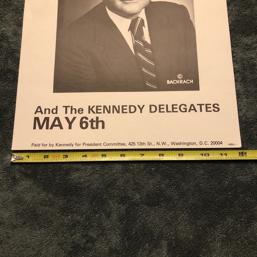 1980 Ted Kennedy For President Political Poster 10" x 16" on Cardstock LOOK!!! - Picture 3 of 8