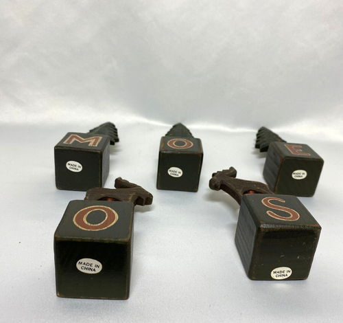 Moose Blocks Country Nature Backwoods Blocks Home Decor Rustic Wood Shelf Sitter - Picture 6 of 7